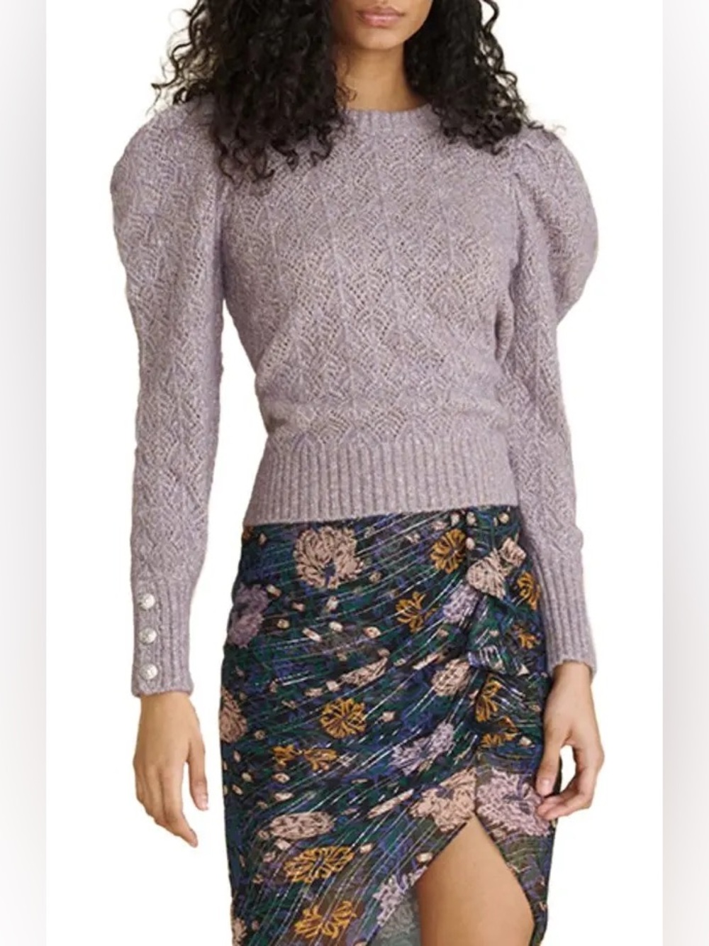 Veronica Beard Novah Puff Sleeve Sweater